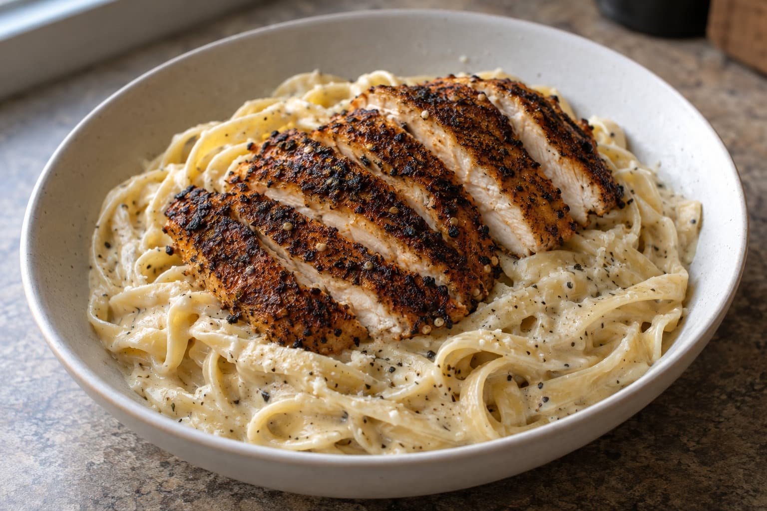 Blackened Chicken Alfredo