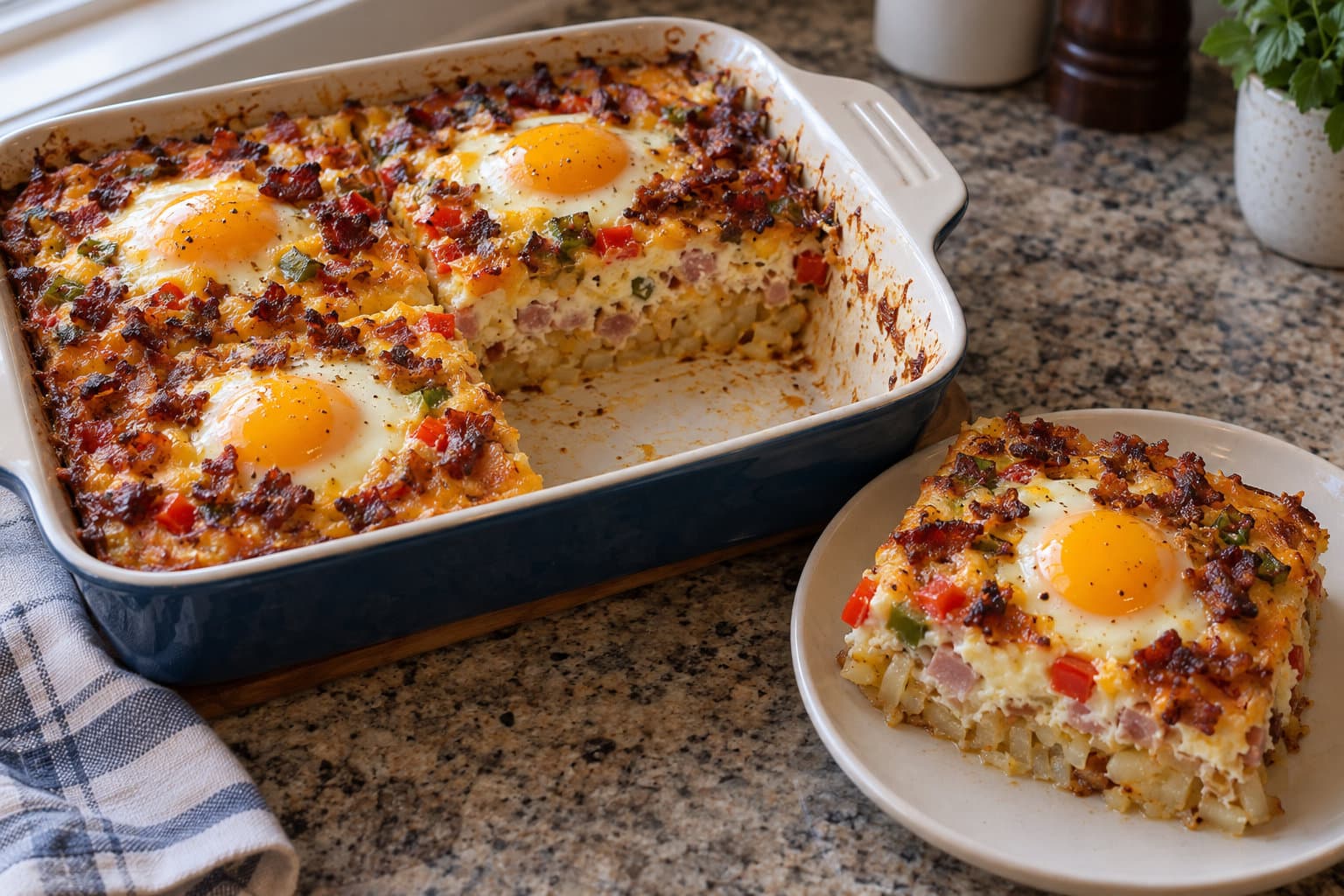 Cheesy Hash Brown Bacon Bake